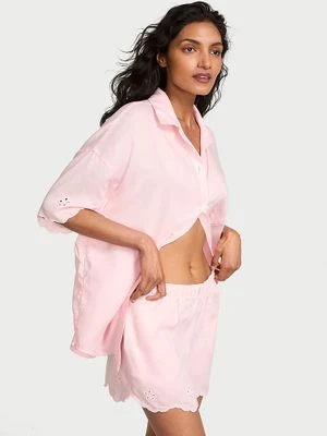 Victoria's Secret Piżama z bawełny i modalu - bluzka i szorty