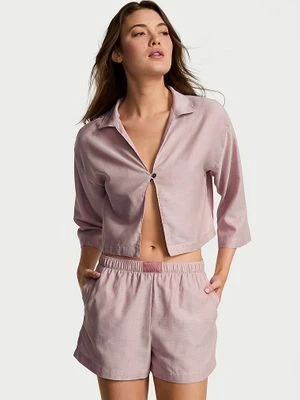 Victoria's Secret Piżama z bawełny i modalu - bluzka i szorty Flyaway