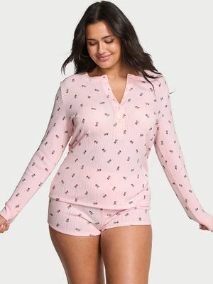 Victoria's Secret Piżama z długim rękawem i szortami Cozy Pointelle