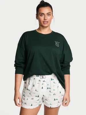 Victoria's Secret Piżama z flaneli z długimi rękawami i szortami Tee-Jama