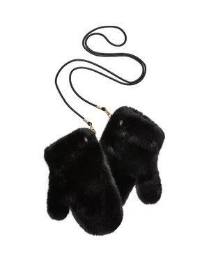 Victoria's Secret Rękawiczki ze sztucznego futerka (ze sznureczkiem)