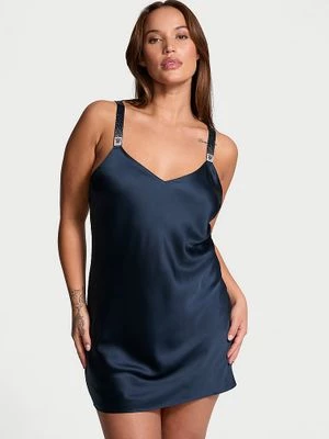 Victoria's Secret Satynowa koszulka nocna z błyszczącymi ramiączkami Shine Strap Satin Slip