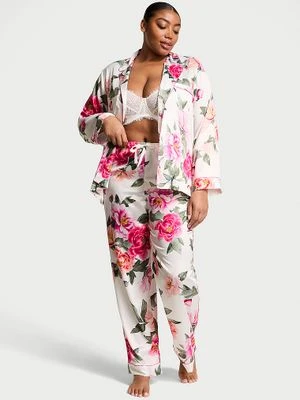 Victoria's Secret Satynowa piżama z długim rękawem