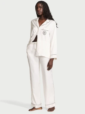 Victoria's Secret Satynowa piżama z długim rękawem