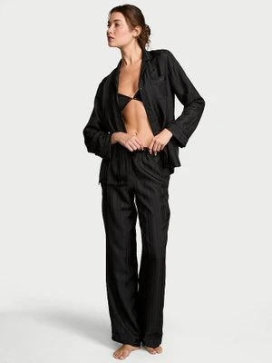 Victoria's Secret Satynowa piżama z długim rękawem