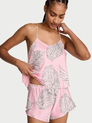 Victoria's Secret Satynowy zestaw do spania Cami Set Z nadrukiem