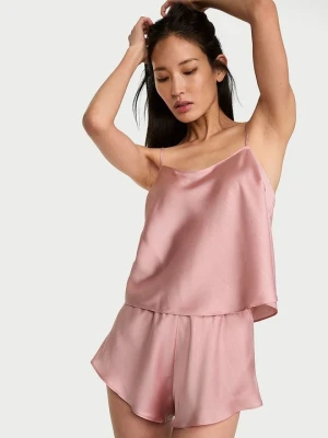 Victoria's Secret Satynowy zestaw do spania Cami Set Złoty