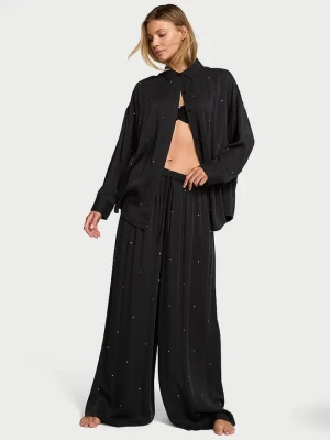 Victoria's Secret Spodnie z modalu do spania Czarny