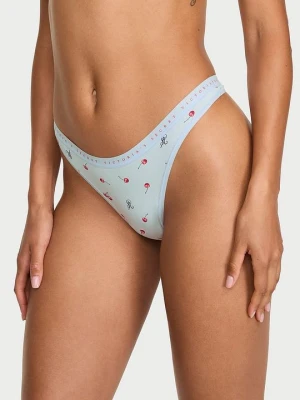 Victoria's Secret Stringi bawełniane High-Leg Scoop Z nadrukiem