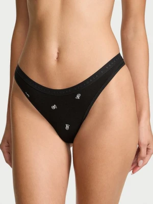 Victoria's Secret Stringi bawełniane High-Leg Scoop Z nadrukiem