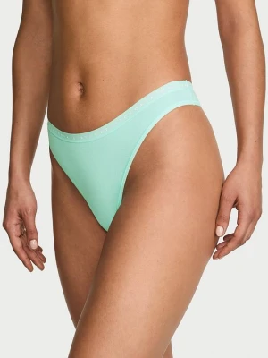 Victoria's Secret Stringi bawełniane High-Leg Scoop Zielony