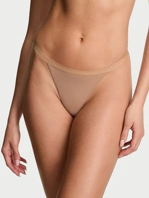 Victoria's Secret Stringi bawełniane Stretch Cotton Beżowy