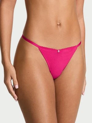 Victoria's Secret Stringi bawełniane z koronką z tyłu Heart Lace