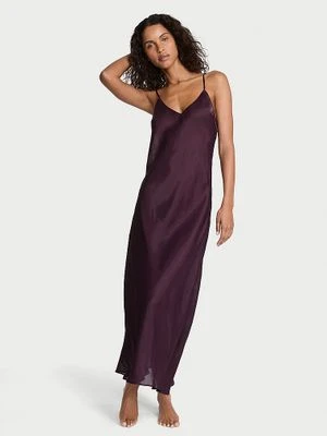 Victoria's Secret Sukienka satynowa długa prześwitująca Luxe Sheer Slip