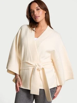 Victoria's Secret Sweter kopertowy Luxe Creme Knit Wrap