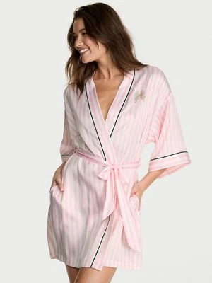 Victoria's Secret Szlafrok satynowy krótki Signature