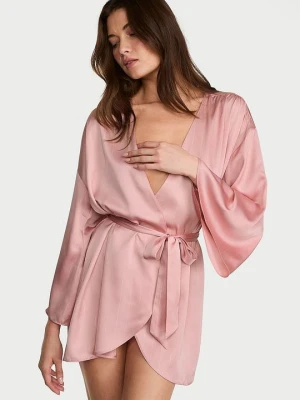 Victoria's Secret Szlafrok satynowy krótki Złoty