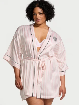 Victoria's Secret Szlafrok satynowy z krótkimi rękawami