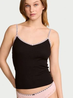 Victoria's Secret Top bawełniany do spania Flirty Rib Cami