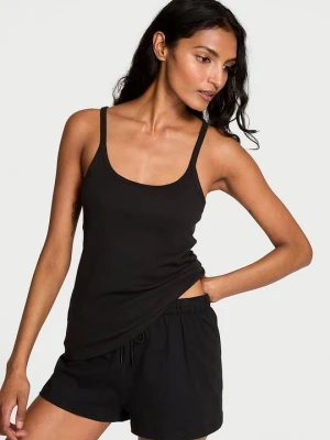 Victoria's Secret Top bawełniany do spania Mix & Match Czarny