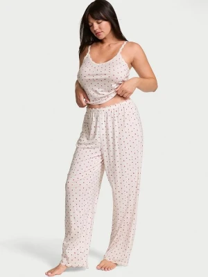 Victoria's Secret Zestaw do spania - top na ramiączkach i długie spodnie Pointelle