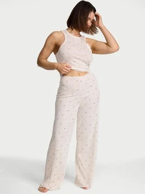 Victoria's Secret Zestaw do spania z bawełny - top i spodnie Shadow Stripe