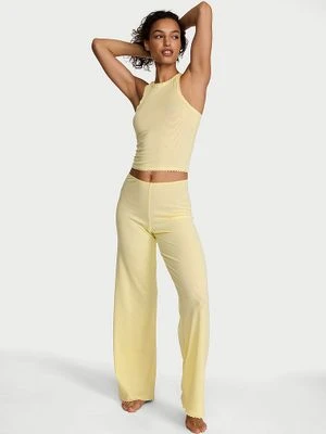 Victoria's Secret Zestaw do spania z bawełny - top i spodnie Shadow Stripe