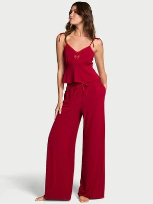 Victoria's Secret Zestaw do spania z modalu - top i szerokie spodnie Bow
