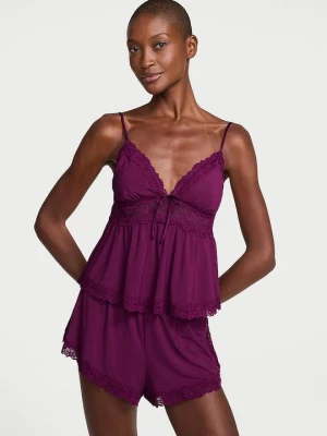 Victoria's Secret Zestaw do spania z modalu - top na ramiączkach i szorty SoSoft Fioletowy