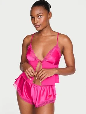 Victoria's Secret Zestaw satynowy do spania - top i szorty Tease