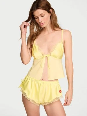Zdjęcie produktu Victoria's Secret Zestaw satynowy do spania - top i szorty Tease 22K5
