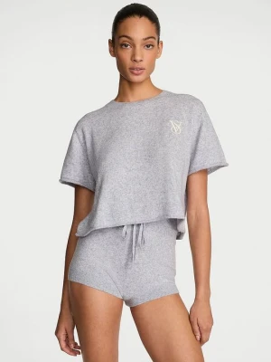 Victoria's Secret Zestaw z dzianiny do spania - top i szorty Luxe Knit Szary