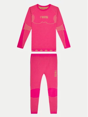 Viking Komplet bielizny termoaktywnej Riko Kids Set 500/14/3030/48 Różowy Skinny Fit