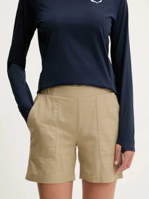 Viking szorty outdoorowe Banao damskie kolor zielony gładkie high waist 800/27/8292