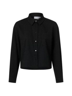 Vila Damska bluzka koszulowa - VIMagnolia Kobiety Sztuczne włókno srebrny|czarny w paski,