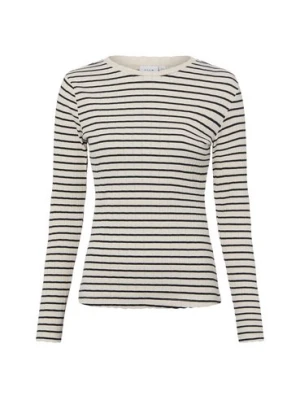 Vila Damska koszula z długim rękawem - VIAmeline Kobiety Bawełna beżowy|czarny w paski,