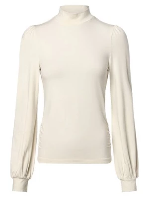 Vila Damska koszulka z długim rękawem Kobiety Modal biały|beżowy jednolity,