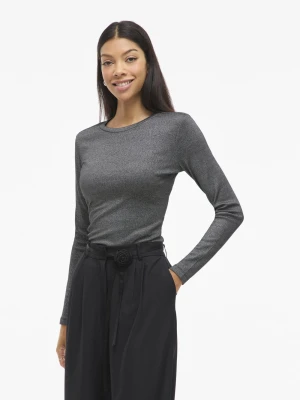 Vila Damska koszulka z długim rękawem - VICatrea Kobiety Sztuczne włókno szary|srebrny marmurkowy,