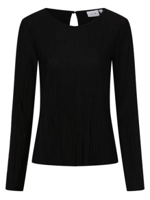 Vila Damska koszulka z długim rękawem - VIPlisa Kobiety czarny jednolity,