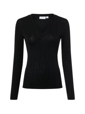 Vila Damska koszulka z długim rękawem - VIZoa Kobiety czarny wzorzysty,