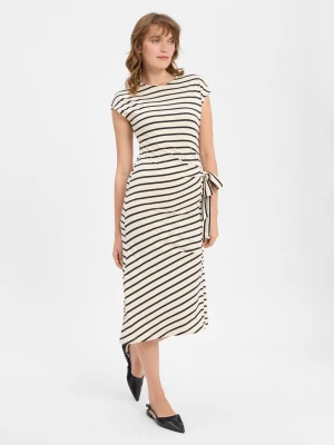 Vila Damska spódnica z dżerseju - Vimpompia Kobiety Bawełna beżowy|czarny w paski,