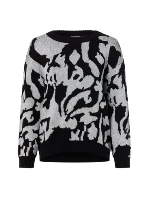 Vila Damski sweter z dzianiny - VIBeca Kobiety Bawełna srebrny|czarny wzorzysty,