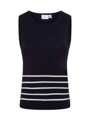 Vila Damski top z dzianiny - Vikippa Kobiety wiskoza niebieski w paski,