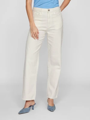 Vila Dżinsy - Tapered fit - w kolorze kremowym rozmiar: 36/L32