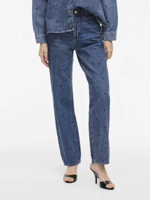 Vila Dżinsy - VIKelly Kobiety Bawełna (100%) niebieski wypukły wzór tkaniny,