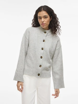 Vila Kardigan damski - VIBibbi Kobiety Sztuczne włókno szary marmurkowy,