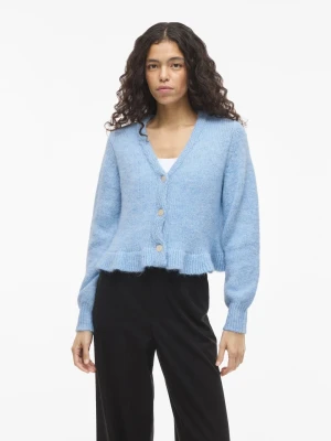 Vila Kardigan damski z wełną - VIDoris Kobiety Sztuczne włókno niebieski marmurkowy,