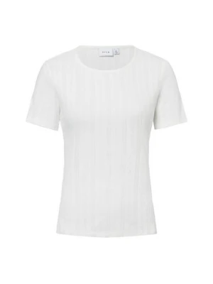 Vila Koszulka damska - Vikassie Kobiety Bawełna biały wypukły wzór tkaniny,