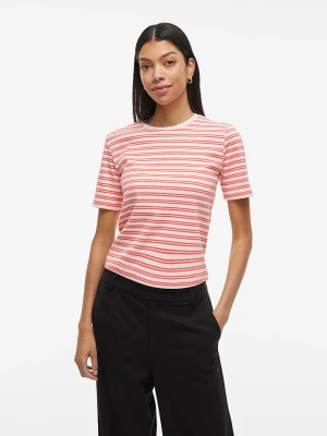 Vila Koszulka "Ola" w kolorze biało-czerwonym rozmiar: M