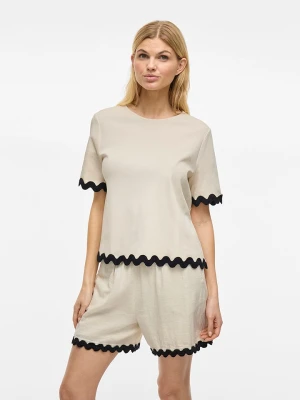 Vila Koszulka w kolorze czarno-kremowym rozmiar: S